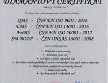 Diamantový certifikát